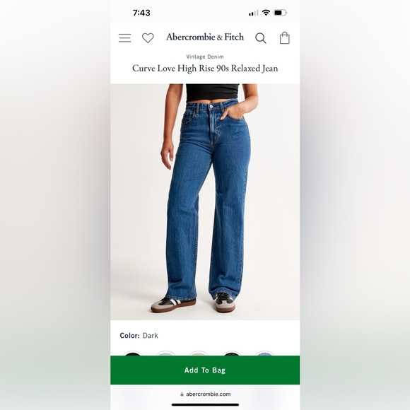 Abercrombie Curve Love 90s Relaxed 26 XShort - Picture 1 of 3